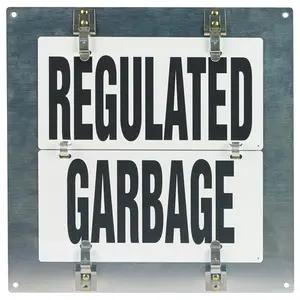 Flip-File Sign, Regulated Garbage, Small, 1-Legend
