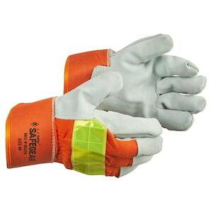 J. J. Keller® SAFEGEAR® Hi-Vis Insulated Split Cowhide Leather Palm Work Gloves