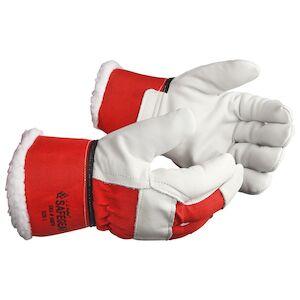 J. J. Keller® SAFEGEAR® Red Cowhide Leather Twill Rigger Sherpa Lined Gloves