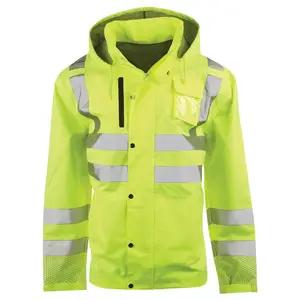 J. J. Keller® SAFEGEAR® Women’s Fit Hi-Vis Type R Class 3 Lime Green and Non-Certified Black Rain Jackets