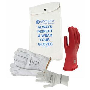 Enespro® Class 0 Voltage 11” Red Glove Kit with Flame Resistant Liner Glove