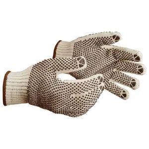 J. J. KellerĀ® SAFEGEARĀ® Seamless String Knit Cotton/Polyester Glove with PVC Dotted Grip ā Double Sided