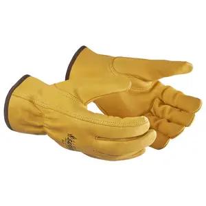 J. J. KellerĀ® SAFEGEARĀ® Yellow Cowhide Leather Driver Gloves with Keystone Thumb