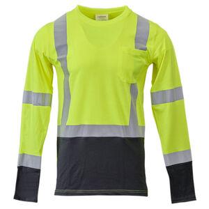 J. J. Keller® SAFEGEAR® Hi-Vis Long Sleeve Pocket T-Shirt Poly/Cotton, Type 2 Class 3