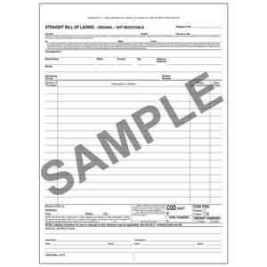 Non-Hazardous Materials Bill of Lading