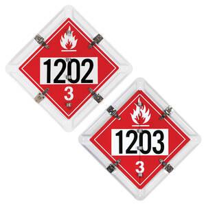 Aluminum Flip Placard - 2 Legend, Numbered, White or Unpainted Back Plate