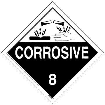 Class 8 Corrosive Placard - Worded