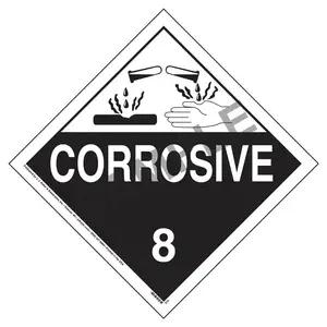 Class 8 Corrosive Placard - Worded