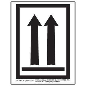 This End Up - Orientation Arrows Package Marking - Poly, Black Ink, Roll of 500