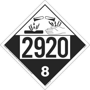 2920 Placard - Class 8 Corrosive