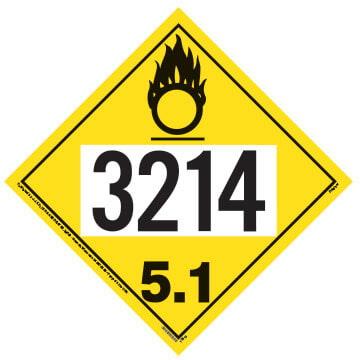 3214 Placard - Division 5.1 Oxidizer