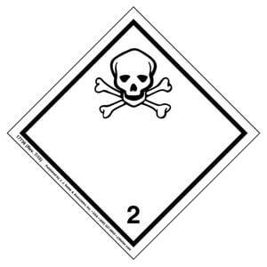 International Dangerous Goods Label - Class 2 -- Toxic Gas - Paper