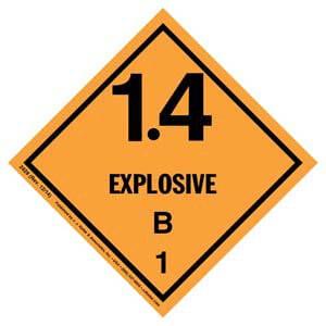 Explosives Label - Class 1, Division 1.4B - Paper