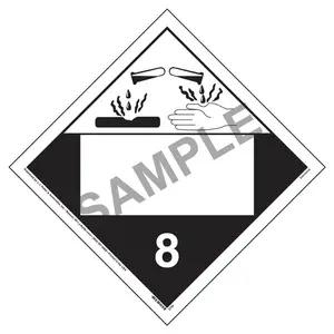 Class 8 Corrosive Placard - Blank