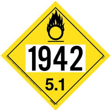 1942 Placard - Division 5.1 Oxidizer