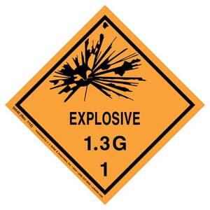 Explosives Label - Class 1, Division 1.3G - Poly