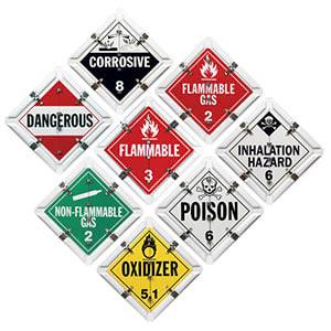 Aluminum Flip Placard - 8 Legend, Worded, White or Unpainted Back Plate