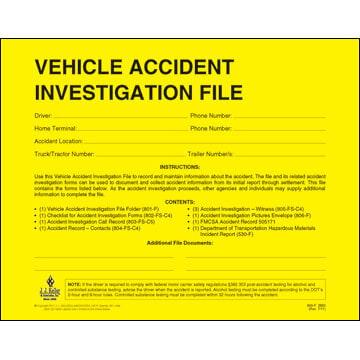 Vehicle Accident Investigation File Folder