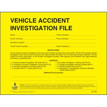 Vehicle Accident Investigation File Packet