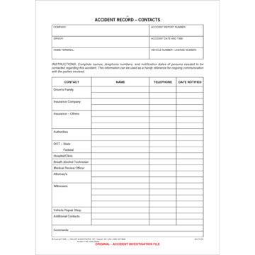 Accident Record - Contacts