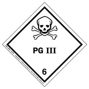 Class 6 Packing Group III Labels