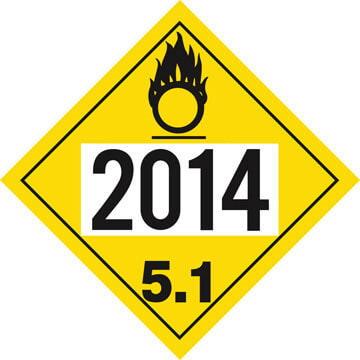 2014 Placard - Division 5.1 Oxidizer