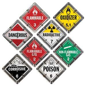 Aluminum Flip Placard - 8 Legend, Worded, White or Unpainted Back Plate