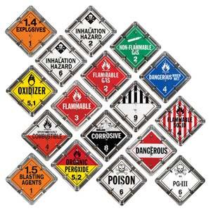 Aluminum Flip Placard - 17 Legend, Worded, White or Unpainted Back Plate