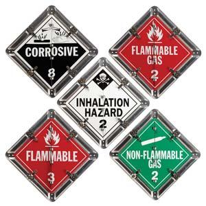 Aluminum Flip Placard - 5 Legend, Worded, White or Unpainted Back Plate