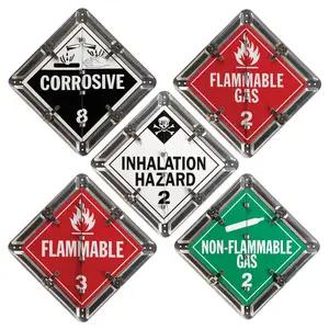 Aluminum Flip Placard - 5 Legend, Worded, White or Unpainted Back Plate