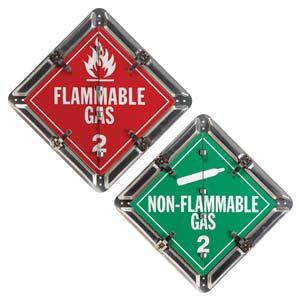 Aluminum Flip Placard - 2 Legend, Worded, Class 2, Unpainted Back Plate