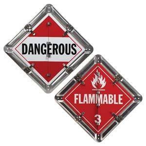 Aluminum Flip Placard - 2 Legend, Worded, Unpainted Back Plate