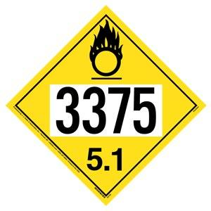 3375 Placard - Division 5.1 Oxidizer