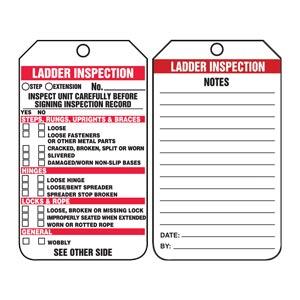 Ladder Inspection Checklist - Safety Tag