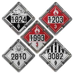 Numer-All™ Flip Placard - 5 Legend, Unpainted and White Back Plate