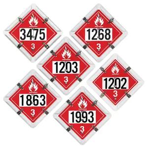 Aluminum Flip Placard - 6 Legend, Numbered, White or Unpainted Back Plate