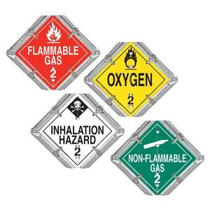 Basic Flip Placard - 4 Legend, Worded, Galvanized Steel Back Plate, 2 Clipped Corners