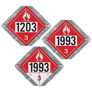 Basic Flip Placard - 3 Legend, Numbered, Galvanized Steel Back Plate, 2 Clipped Corners