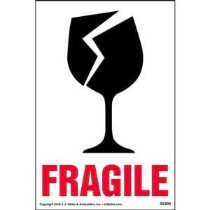 Fragile Shipping Label with Icon