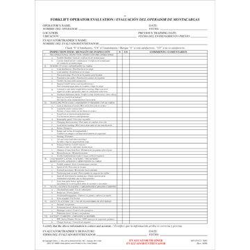 Forklift Operator Evaluation Form - Spanish