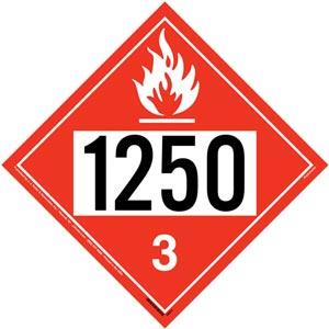 1250 Placard - Class 3 Flammable Liquid