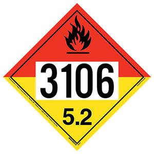 3106 Placard - Division 5.2 Organic Peroxide