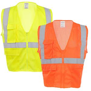 J. J. Keller® SAFEGEAR® Safety Vest Type R Class 2 - Zipper Closure with Vertical Reflective Tape