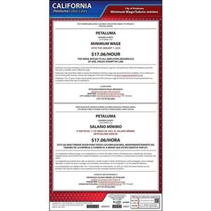 California / Petaluma Minimum Wage Poster