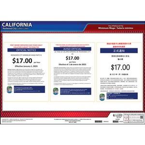 California / Redwood City Minimum Wage Poster