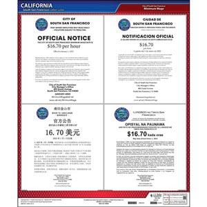 California / South San Francisco Minimum Wage Poster