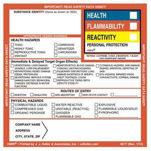 Original HMIS® Hazard Summary Label