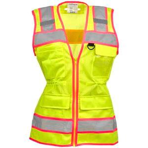 J. J. Keller® SAFEGEAR® Women’s Fit Hi-Vis Lime with Pink Trim Type R Class 2 Safety Vest