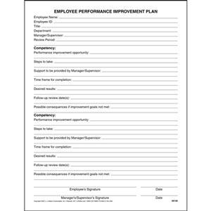 Employee Performance Improvement Plan Form