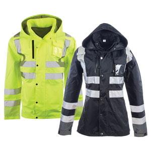 J. J. Keller® SAFEGEAR® Women’s Fit Hi-Vis Type R Class 3 Lime Green and Non-Certified Black Rain Jackets
